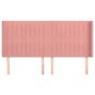 vidaXL Kopfteil mit Ohren Rosa 183x16x118/128 cm Samt