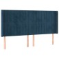 vidaXL Kopfteil mit Ohren Dunkelblau 203x16x118/128 cm Samt