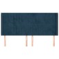 vidaXL Kopfteil mit Ohren Dunkelblau 203x16x118/128 cm Samt