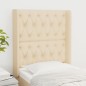 vidaXL Kopfteil mit Ohren Creme 83x16x118/128 cm Stoff