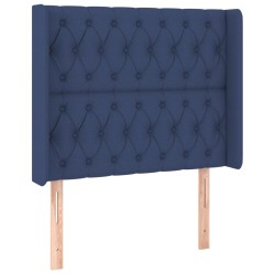 vidaXL Kopfteil mit Ohren Blau 93x16x118/128 cm Stoff