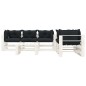 vidaXL 6-tlg. Garten-Lounge-Set Paletten mit Kissen in Anthrazit Holz vidaXL 6-tlg. Garten-Lounge-Set Paletten mit Kissen in Anthrazit Holz