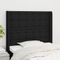 vidaXL Kopfteil mit Ohren Schwarz 83x16x118/128 cm Stoff