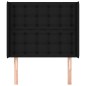 vidaXL Kopfteil mit Ohren Schwarz 83x16x118/128 cm Stoff