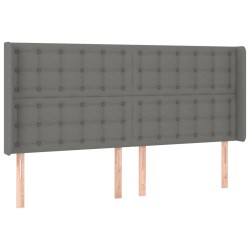 vidaXL Kopfteil mit Ohren Dunkelgrau 163x16x118/128 cm Stoff
