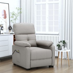 vidaXL Massagesessel mit Aufstehhilfe Taupe Stoff