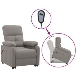 vidaXL Massagesessel mit Aufstehhilfe Taupe Stoff