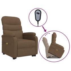 vidaXL Massagesessel mit Aufstehhilfe Braun Stoff