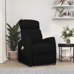 vidaXL Massagesessel mit Aufstehhilfe Schwarz Stoff