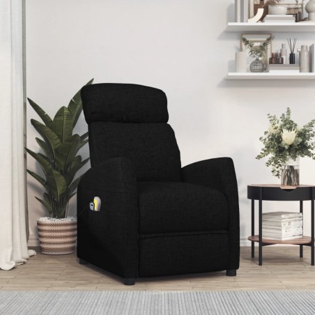vidaXL Massagesessel mit Aufstehhilfe Schwarz Stoff