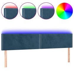 vidaXL LED Kopfteil Dunkelblau 180x5x78/88 cm Samt