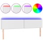 vidaXL LED Kopfteil Weiß 200x5x78/88 cm Kunstleder