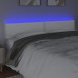 vidaXL LED Kopfteil Weiß 200x5x78/88 cm Kunstleder