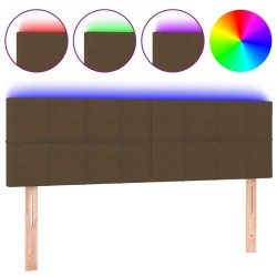 vidaXL LED Kopfteil Dunkelbraun 144x5x78/88 cm Stoff