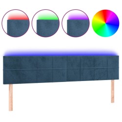 vidaXL LED Kopfteil Dunkelblau 160x5x78/88 cm Samt