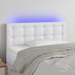 vidaXL LED Kopfteil Weiß 90x5x78/88 cm Kunstleder