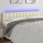 vidaXL LED Kopfteil Creme 180x5x78/88 cm Kunstleder