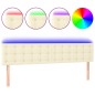 vidaXL LED Kopfteil Creme 180x5x78/88 cm Kunstleder