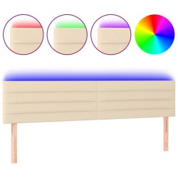 vidaXL LED Kopfteil Creme 160x5x78/88 cm Stoff