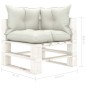 Garten-Palettensofa 2-Sitzer mit Kissen in Beige Holz Garten-Palettensofa 2-Sitzer mit Kissen in Beige Holz