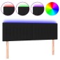vidaXL LED Kopfteil Schwarz 144x5x78/88 cm Stoff