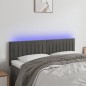 vidaXL LED Kopfteil Dunkelgrau 144x5x78/88 cm Samt