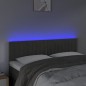 vidaXL LED Kopfteil Dunkelgrau 144x5x78/88 cm Samt