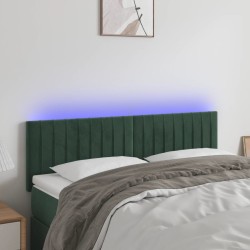 vidaXL LED Kopfteil Dunkelgrün 144x5x78/88 cm Samt