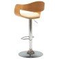 Barhocker 2 Stk. Creme Bugholz und Kunstleder Barhocker 2 Stk. Creme Bugholz und Kunstleder