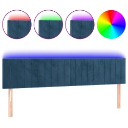 vidaXL LED Kopfteil Dunkelblau 160x5x78/88 cm Samt