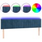 vidaXL LED Kopfteil Dunkelblau 160x5x78/88 cm Samt