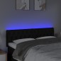 vidaXL LED Kopfteil Schwarz 144x7x78/88 cm Stoff