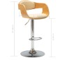 Barhocker 2 Stk. Creme Bugholz und Kunstleder Barhocker 2 Stk. Creme Bugholz und Kunstleder