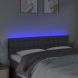 vidaXL LED Kopfteil Dunkelgrau 144x5x78/88 cm Stoff vidaXL LED Kopfteil Dunkelgrau 144x5x78/88 cm Stoff
