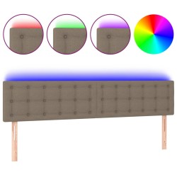 vidaXL LED Kopfteil Taupe 200x5x78/88 cm Stoff