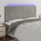 vidaXL LED Kopfteil Hellgrau 180x5x118/128 cm Samt vidaXL LED Kopfteil Hellgrau 180x5x118/128 cm Samt