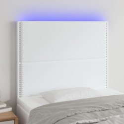 vidaXL LED Kopfteil Weiß 80x5x118/128 cm Kunstleder