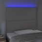 vidaXL LED Kopfteil Grau 80x5x118/128 cm Kunstleder