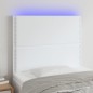 vidaXL LED Kopfteil Weiß 100x5x118/128 cm Kunstleder vidaXL LED Kopfteil Weiß 100x5x118/128 cm Kunstleder