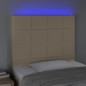 vidaXL LED Kopfteil Creme 90x5x118/128 cm Stoff