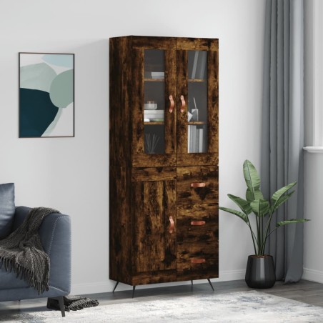 Highboard Räuchereiche 69,5x34x180 cm Holzwerkstoff