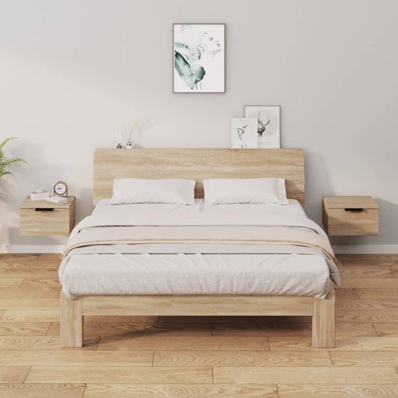 vidaXL Wand-Nachttische 2 Stk. Sonoma-Eiche 34x30x20 cm vidaXL Wand-Nachttische 2 Stk. Sonoma-Eiche 34x30x20 cm
