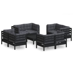 vidaXL 9-tlg. Garten-Lounge-Set mit Anthrazit Kissen Kiefernholz