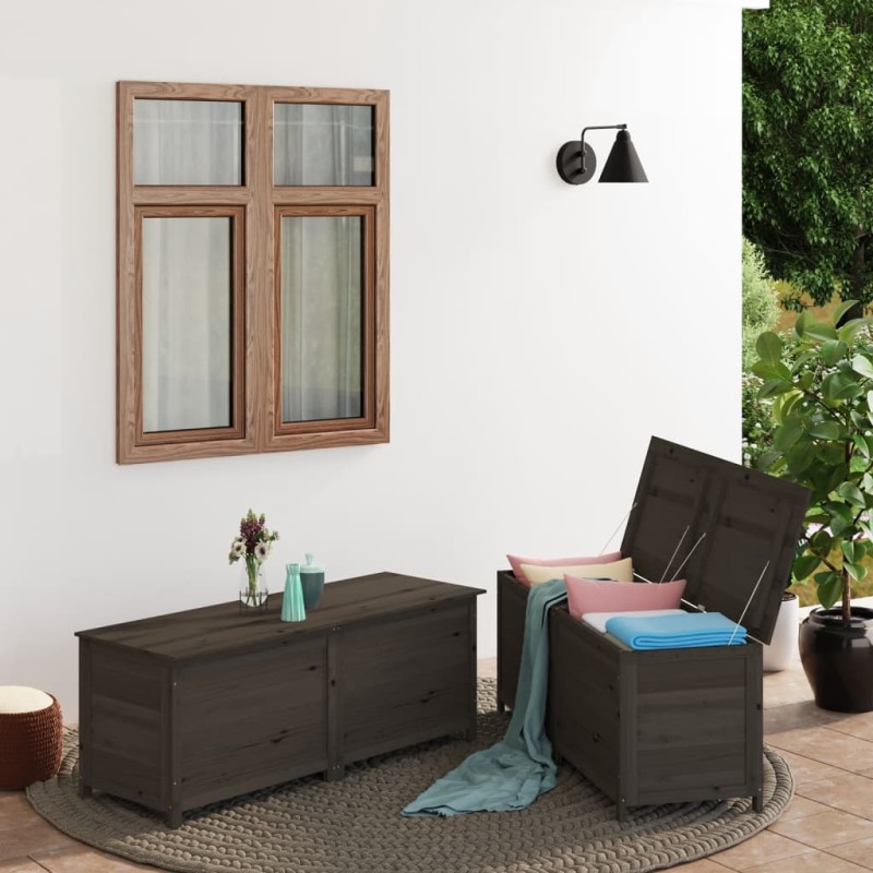 vidaXL Outdoor-Kissenbox Anthrazit 200x50x56 cm Massivholz Tanne vidaXL Outdoor-Kissenbox Anthrazit 200x50x56 cm Massivholz Tanne