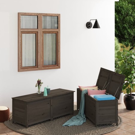 vidaXL Outdoor-Kissenbox Anthrazit 200x50x56 cm Massivholz Tanne