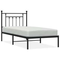 vidaXL Bettgestell mit Kopfteil Metall Schwarz 80x200 cm