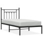 vidaXL Bettgestell mit Kopfteil Metall Schwarz 80x200 cm vidaXL Bettgestell mit Kopfteil Metall Schwarz 80x200 cm