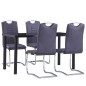 5-tlg. Essgruppe Wildleder-Optik Grau 5-tlg. Essgruppe Wildleder-Optik Grau