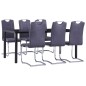 7-tlg. Essgruppe Wildleder-Optik Grau 7-tlg. Essgruppe Wildleder-Optik Grau
