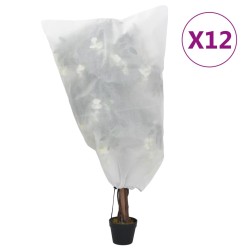 vidaXL Wintervlies mit Kordelzug 12 Stk. 70 g/m² 0,8x0,8 m
